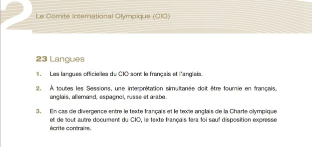 Français Langue Jeux Olympiques - La Déviation