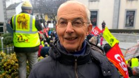 Interview de Serge Le Quéau de Solidaires lors de la manifestation du 24 janvier 2020 contre la réforme de retraites à points à Saint-Brieuc