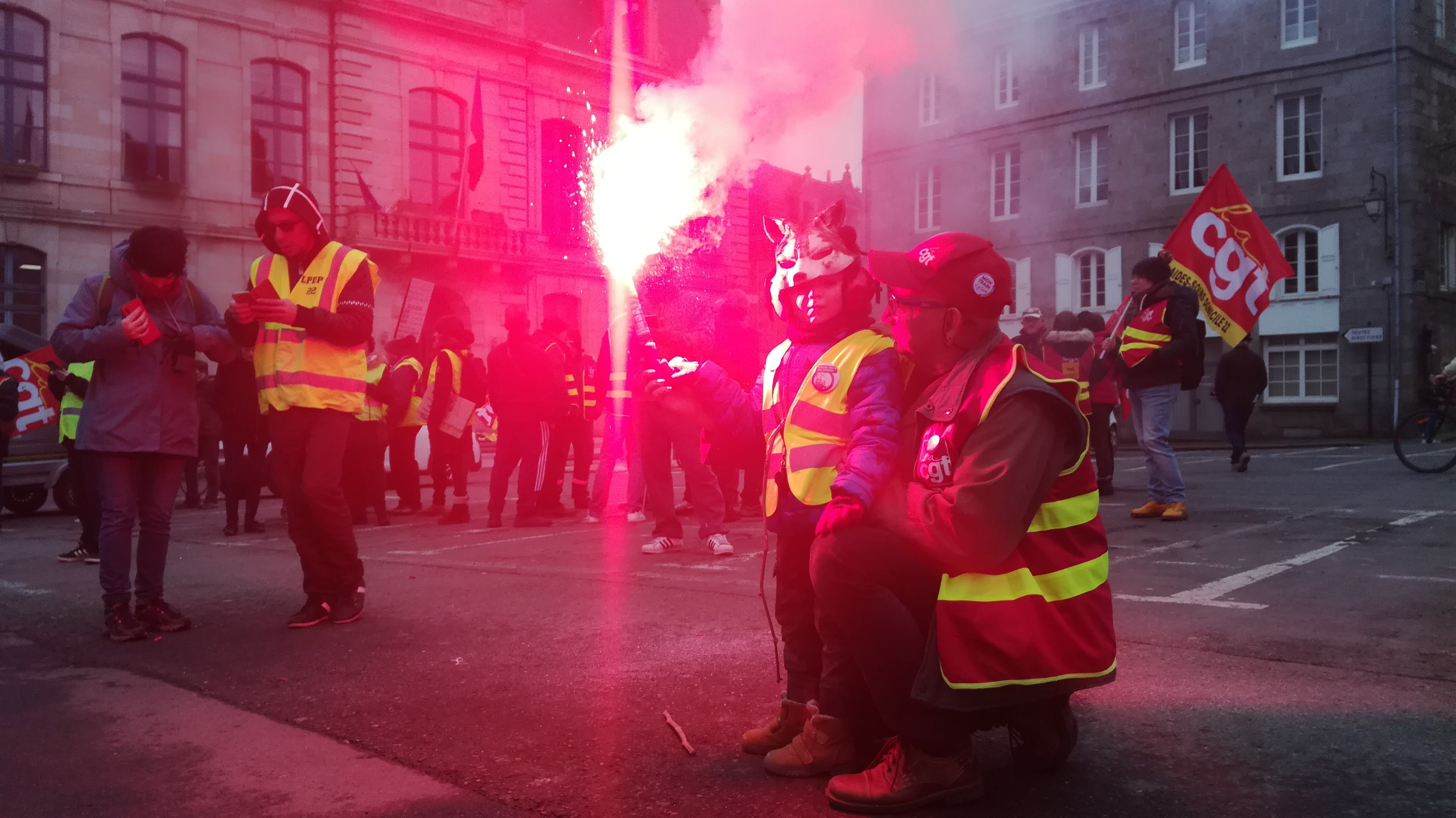200124 - Manifestation intersyndicale contre réforme des retraites à Saint-Brieuc le 24 janvier 2020
