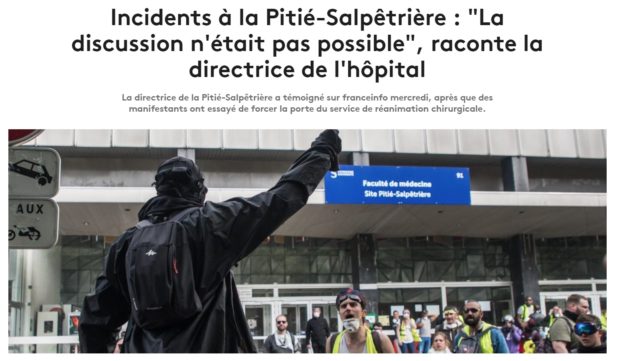 200423 - Capture écran article France Info Incidents à la Pitié-Salpêtrière 1re mai 2019 - La Déviation